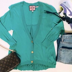 Juicy couture cardigan knit sweater green